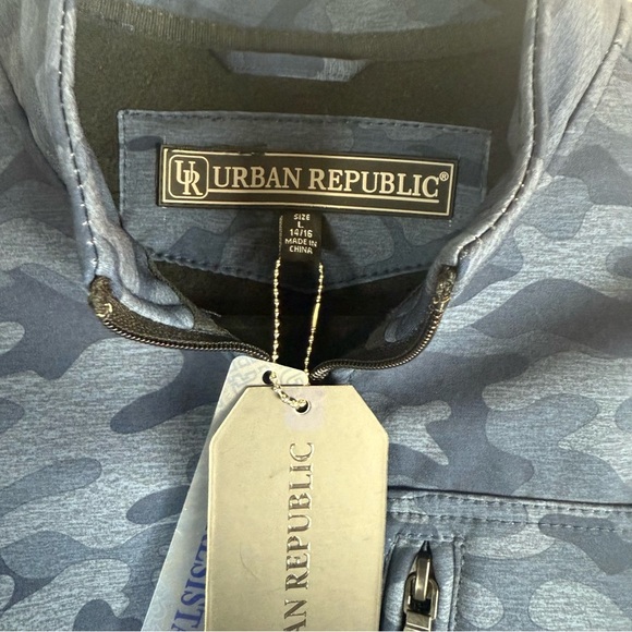 NWT Urban Republic Camo Fleece Lined Jacket Boy's Size L Pockets Zip Front - Picture 7 of 11